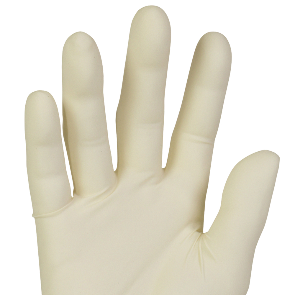 Gants d’examen en latex Kimberly-Clark PFE-Xtra (50503), 10,2 mil, ambidextres, 12 po, grand, couleur naturelle, 50/boîte, 10 boîtes, 500 gants/caisse - 50503