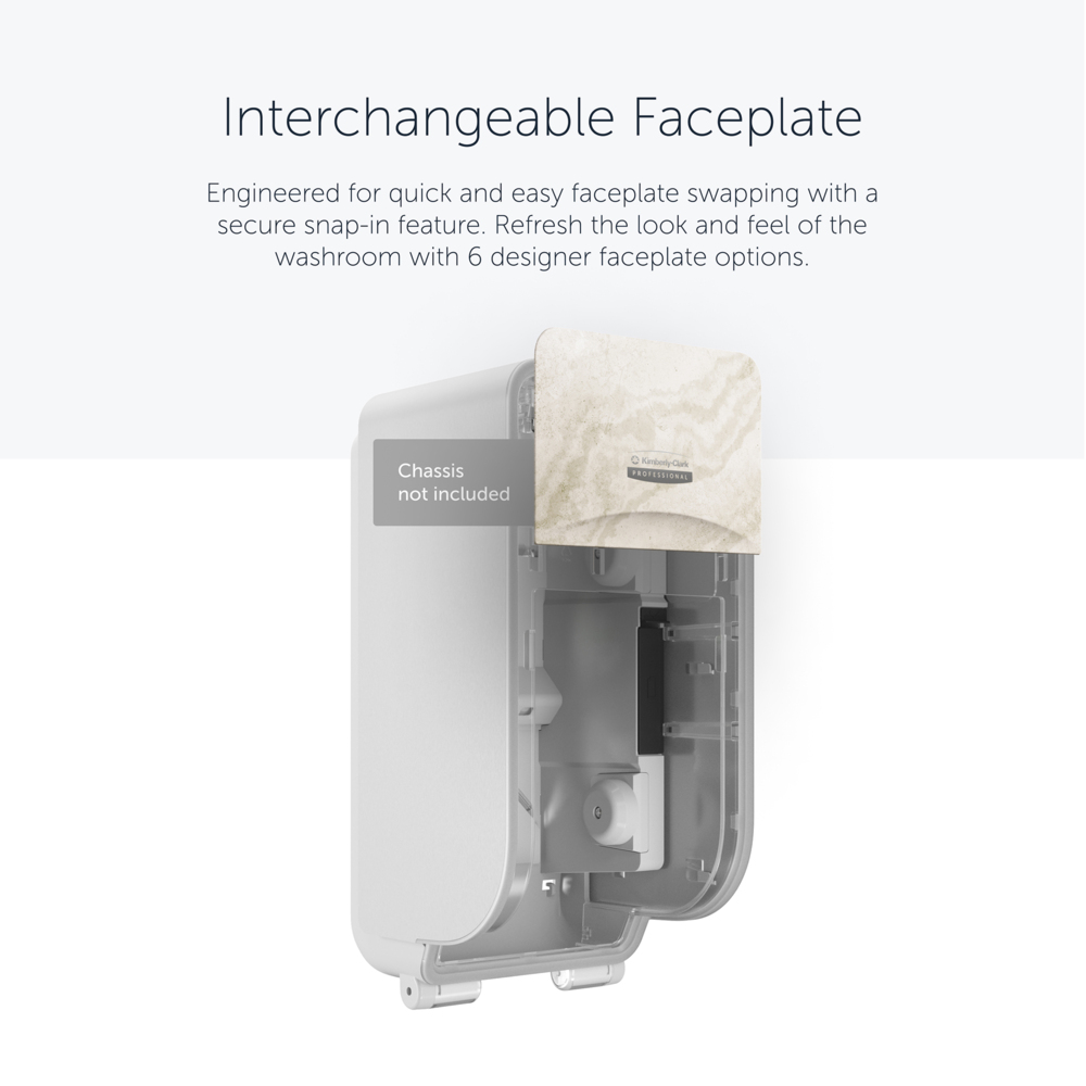 Kimberly-Clark Professional™ ICON™ Faceplate (58791), Warm Marble Design, for Coreless Standard Roll Toilet Paper Dispenser 2 Roll Vertical; 1 Faceplate per Case - 58791