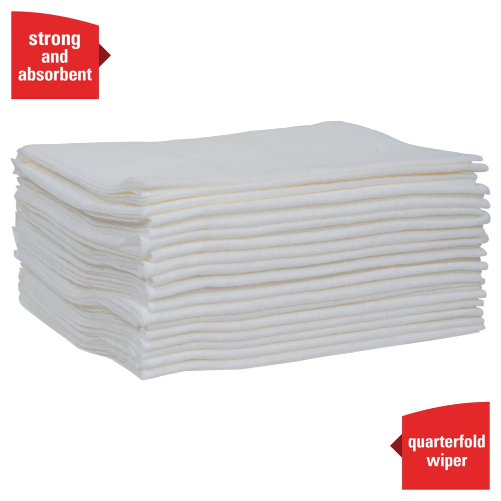 WypAll® GeneralClean™ L20 Medium Cleaning Cloths (47022), Quarterfold, White (68 Sheets/Box, 12 Boxes/Case, 816 Sheets/Case) - 47022