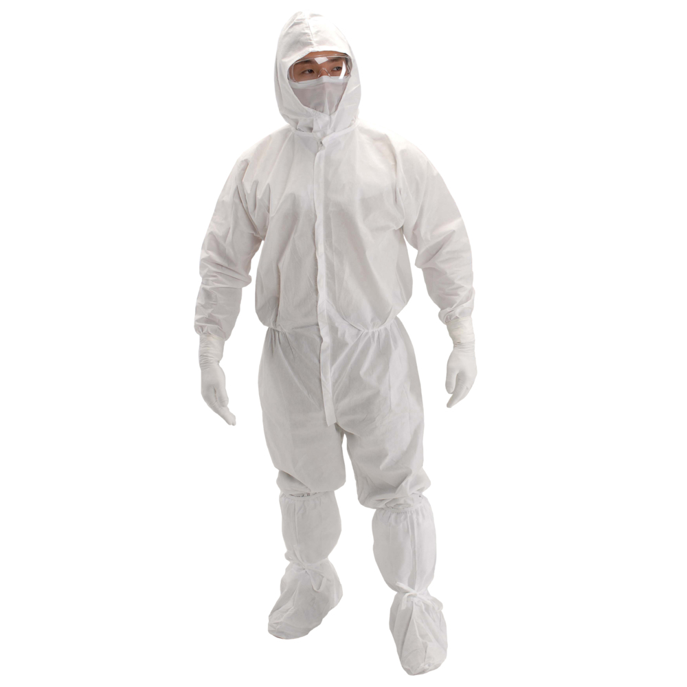 Kimtech™ A5 Clean Processed Cleanroom Coveralls (88844), Mandarin Collar, Thumb Loops, Reflex Design, Large, 25 / Case - 88844