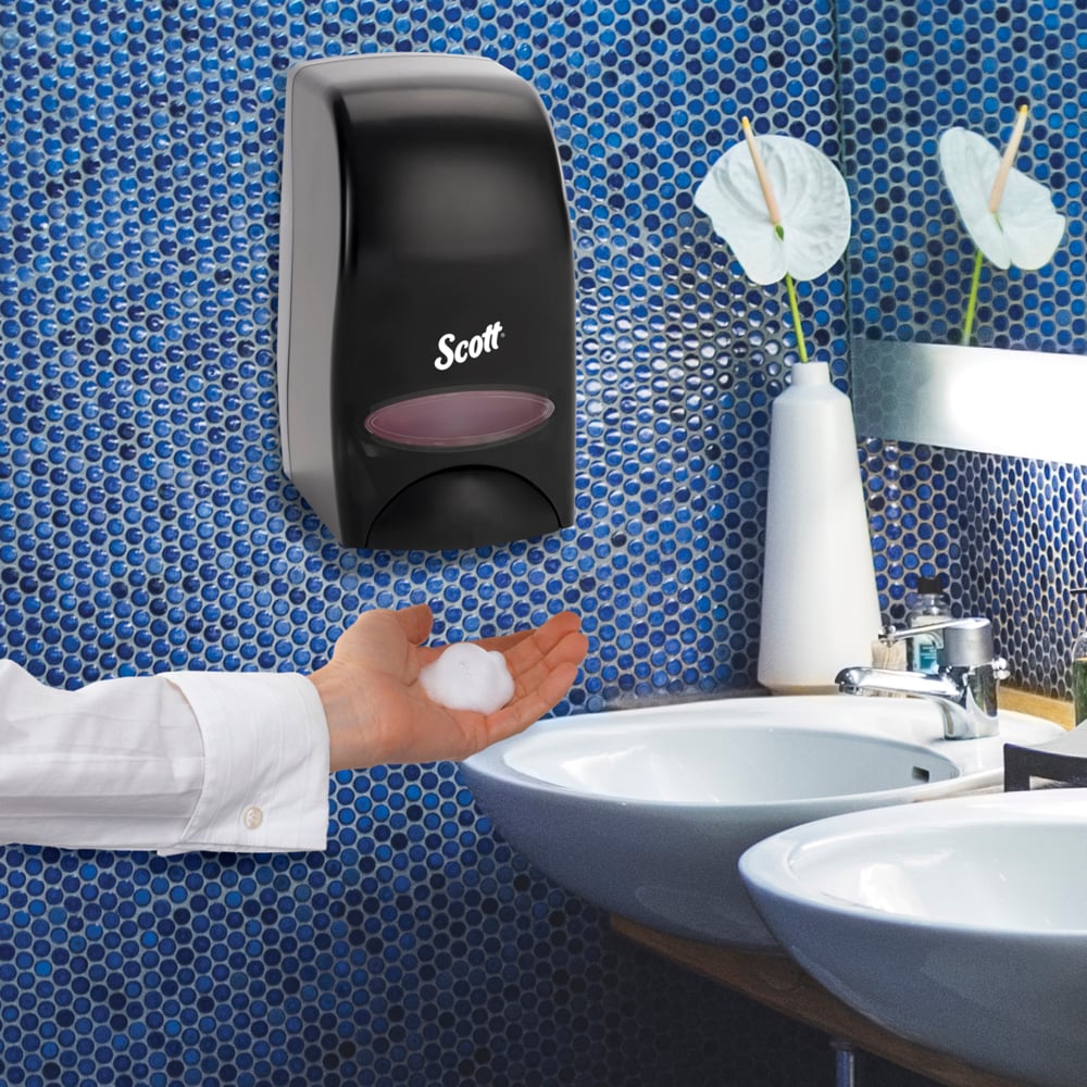 Scott® Essential™ Manual Skin Care Dispenser (92145), Black, 4.85" x 8.36" x 5.43" (Qty 1) - 92145