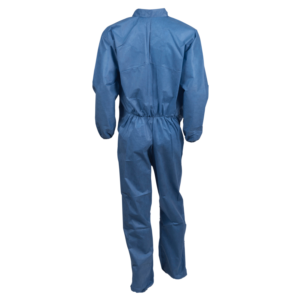 KleenGuard™ A20 Breathable Particle Protection Coveralls (58507), Zipper Front, Elastic Back, Wrists & Ankles, Blue, Reflex Design, 4XL (Qty 20) - 58507