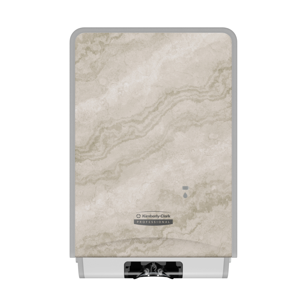 Kimberly-Clark Professional™ ICON™ Automatic Soap and Hand Sanitizer Dispenser (58744), with Warm Marble Design Faceplate, 11.5" x 7.5" x 3.98" (Qty 1) - 58744