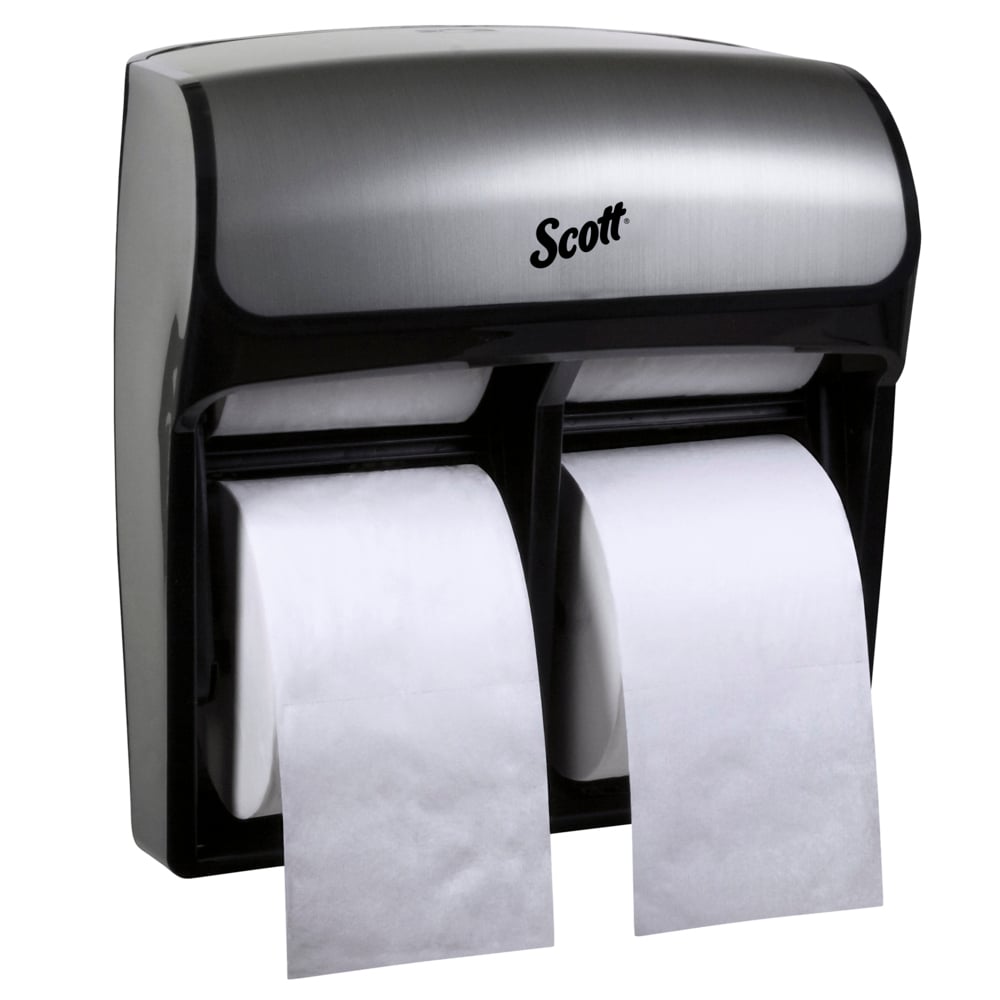 Scott® Pro High-Capacity Toilet Paper Dispenser 4 Roll (44519), Stainless, 11.25" x 12.75" x 6.19" (Qty 1)