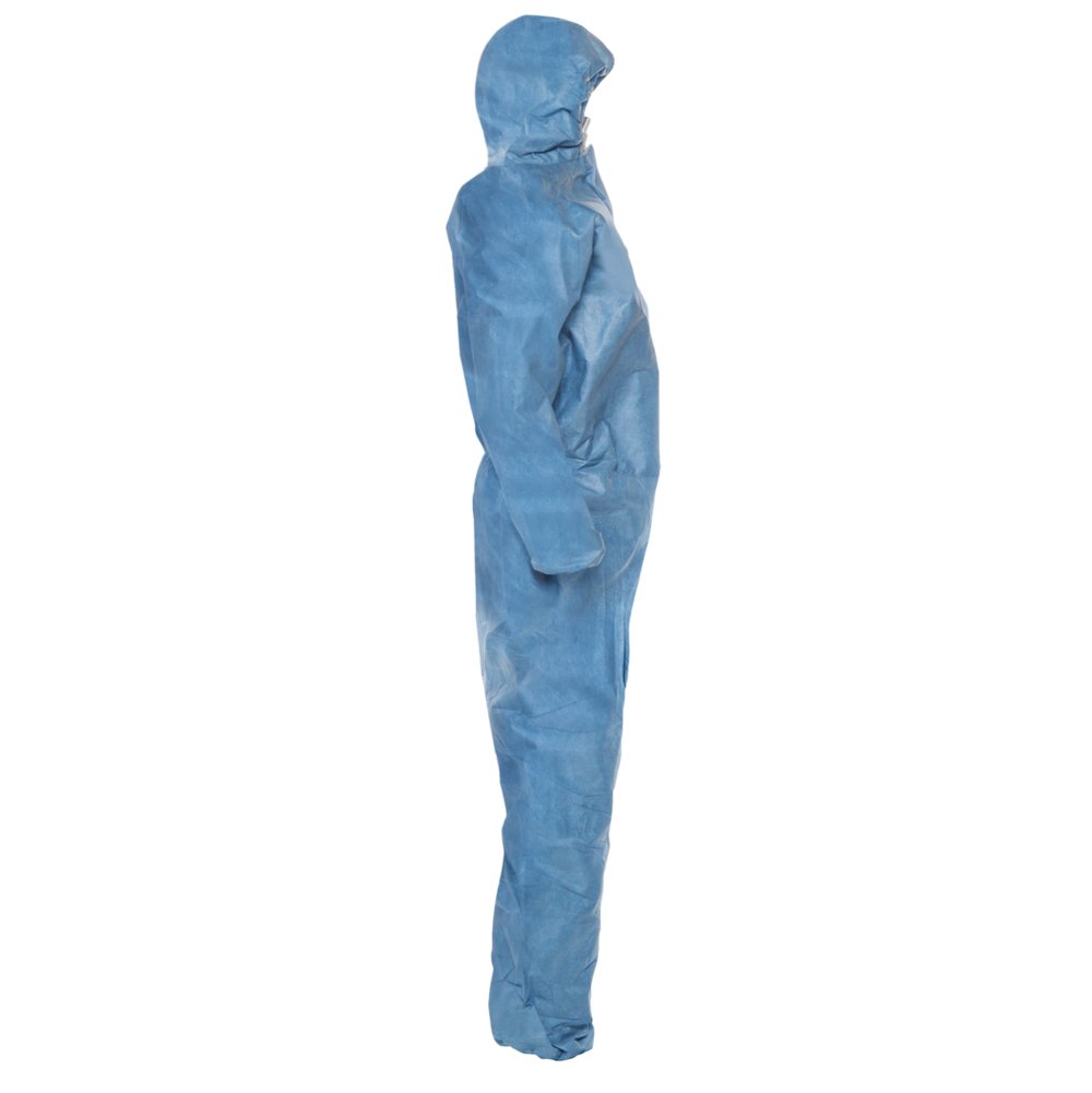 KleenGuard™ A65 Flame Resistant Coveralls (45327), Hood, Zip Front, Elastic Wrists & Ankles, ANSI Sizing, Anti-Static, Blue, 4XL, 21 / Case - 45327