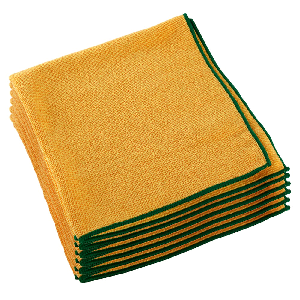 Chiffons en microfibre Wypall (83610) réutilisables, 15,75 po x 15,75 po, or (jaune), 4 paquets/caisses, 6 chiffons/contenant, 24/caisse - 83610