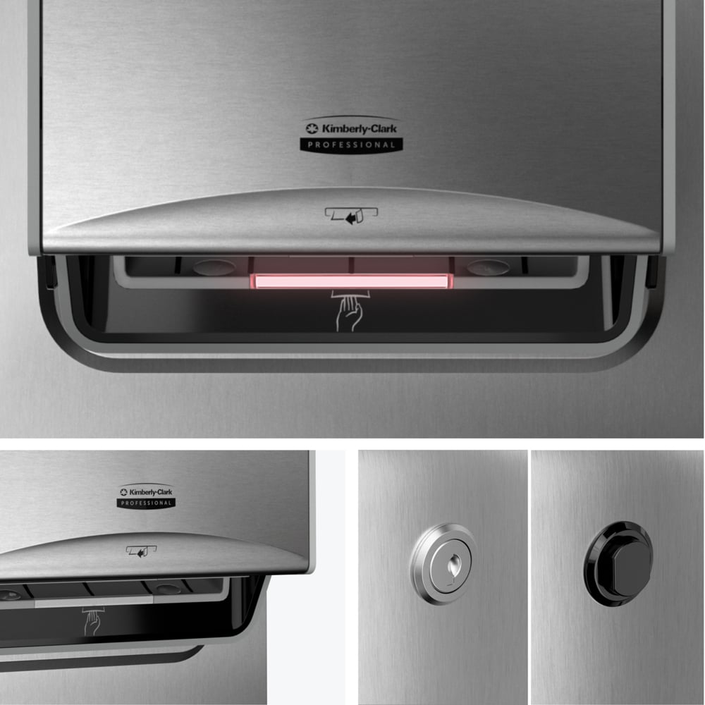Kimberly-Clark Professional™ ICON™ Automatic Roll Towel Recessed Dispenser Housing with Trim Panel (53699), Stainless Steel, Module Sold Seperately (Qty 1) - 53699