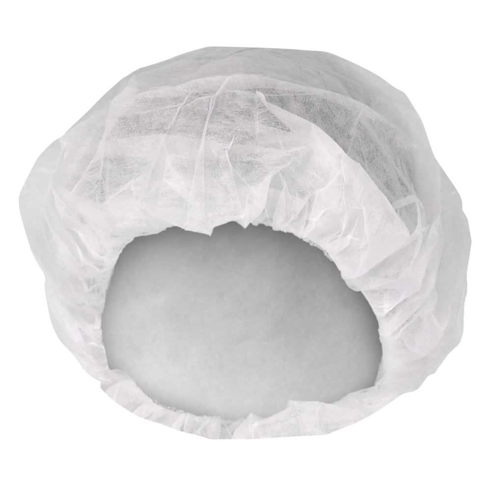 Kleenguard A20 Bouchons bouffants de protection des particules respirables (66829), Emballage de salle propre, coutures serged, ouverture élastique, 24 », taille unique, blanc, 500 / cas, 5 boîtes de 100 - 66829