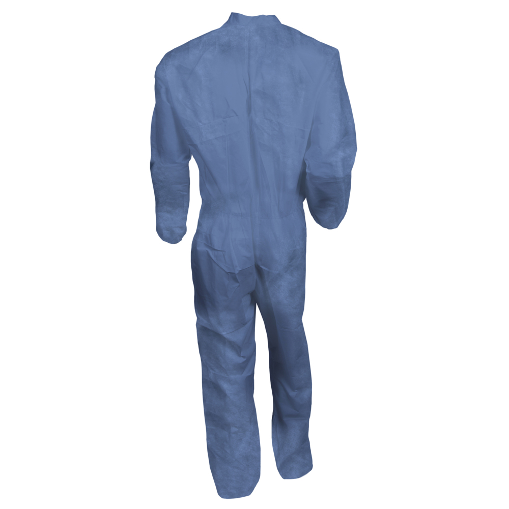 KleenGuard™ Chemical Resistant Suit, A60 Bloodborne Pathogen & Chemical Splash Protection Coveralls (45002), Medium, Blue, 24 Garments / Case - 45002
