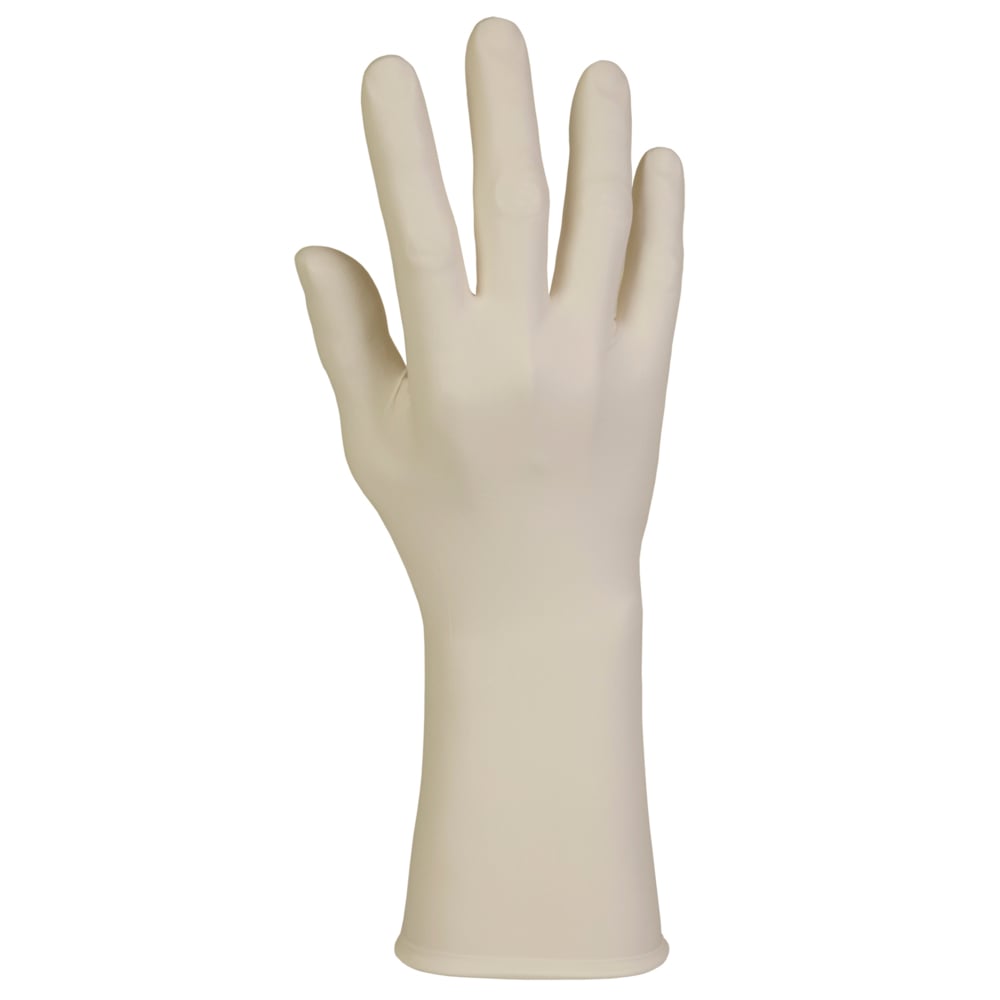 Gants d’examen en latex Kimberly-Clark PFE-Xtra (50503), 10,2 mil, ambidextres, 12 po, grand, couleur naturelle, 50/boîte, 10 boîtes, 500 gants/caisse - 50503