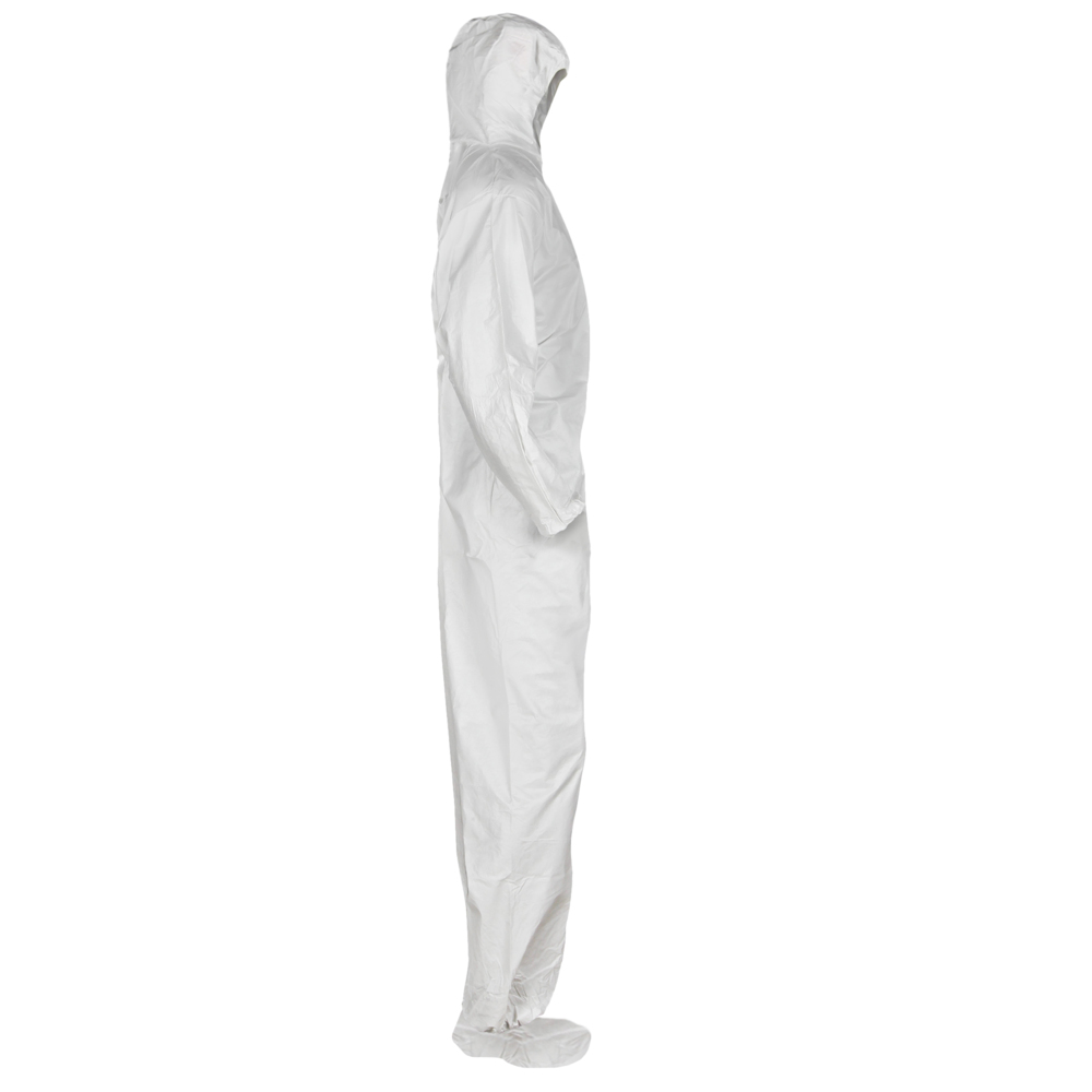 KleenGuard™ A20 Breathable Particle Protection Hooded Coveralls (49122), REFLEX Design, Zip Front, Hood, Boots, White, Medium, 24 / Case - 49122