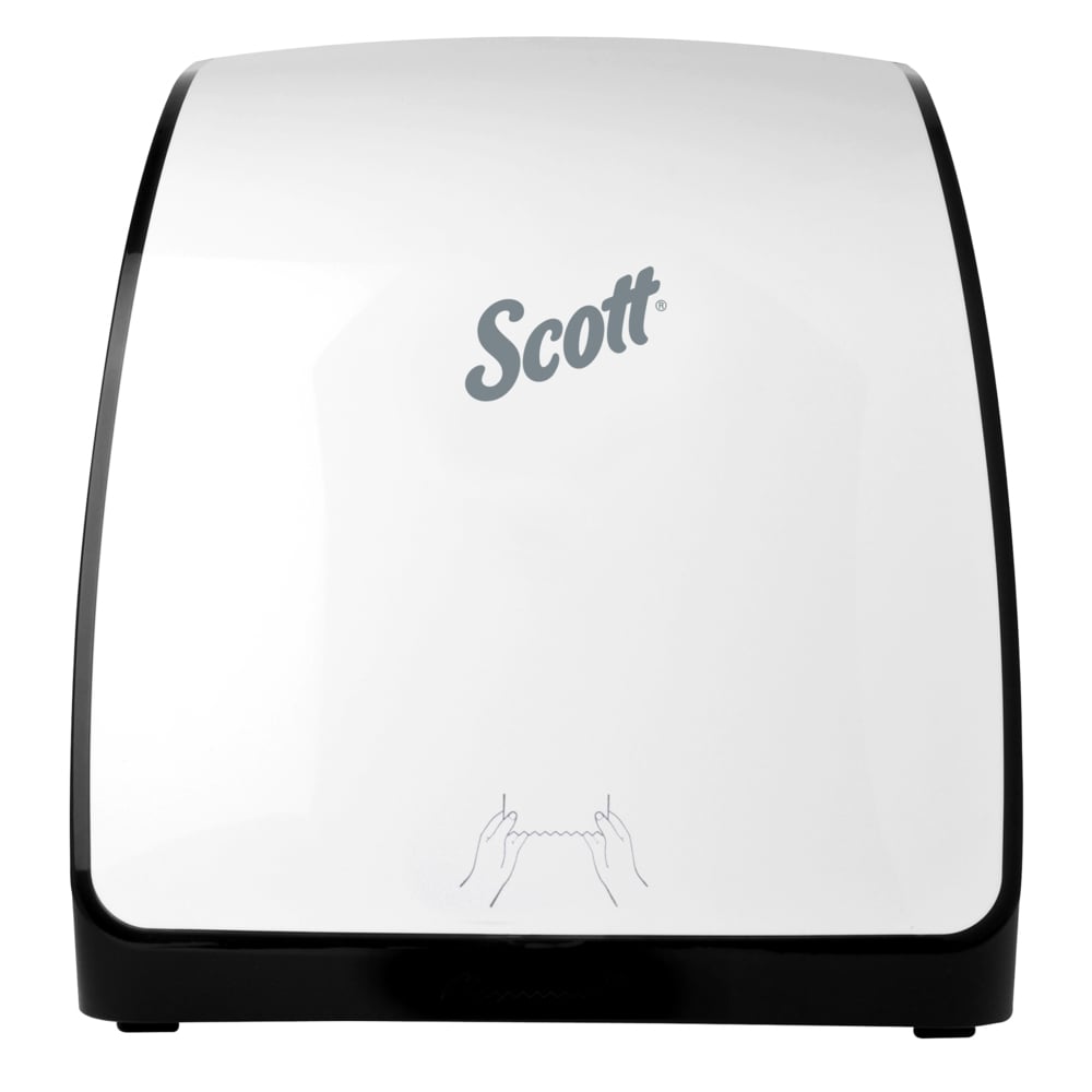 Scott® Slimroll Manual Towel Dispensers (47091), White, for Orange Core Scott® Slimroll Towels, 12.65" x 13.02" x 7.18" (Qty 1) - 47091