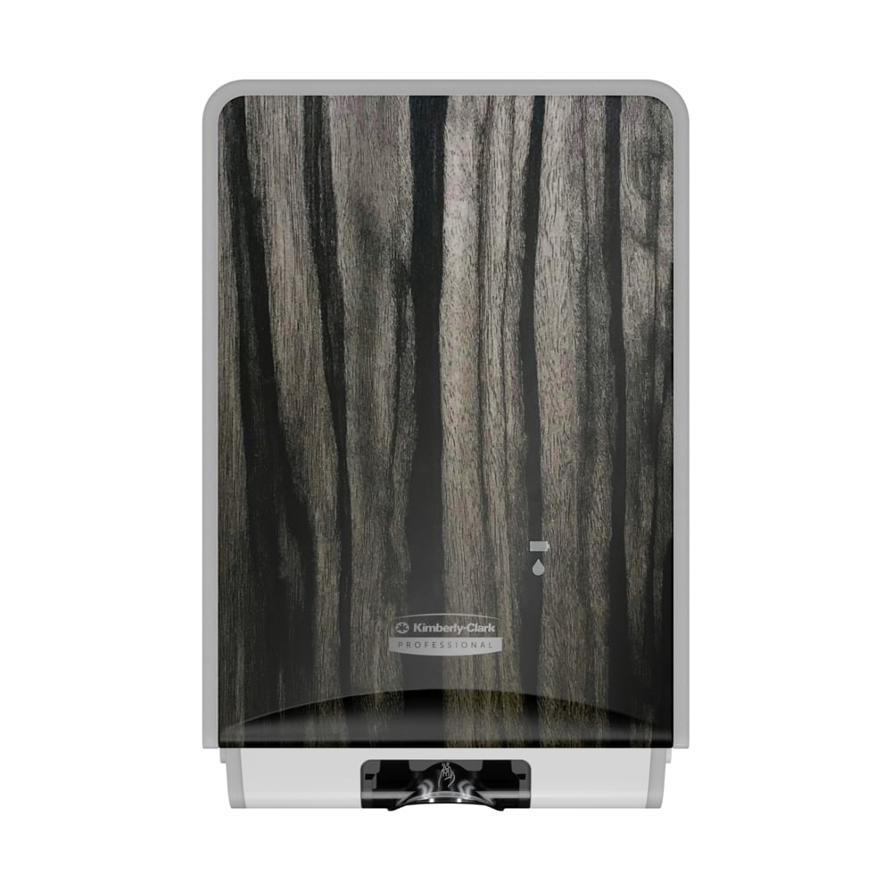 Kimberly-Clark Professional™ ICON™ Automatic Soap and Hand Sanitizer Dispenser (58754), with Ebony Woodgrain Design Faceplate, 11.5" x 7.5" x 3.98" (Qty 1) - 58754