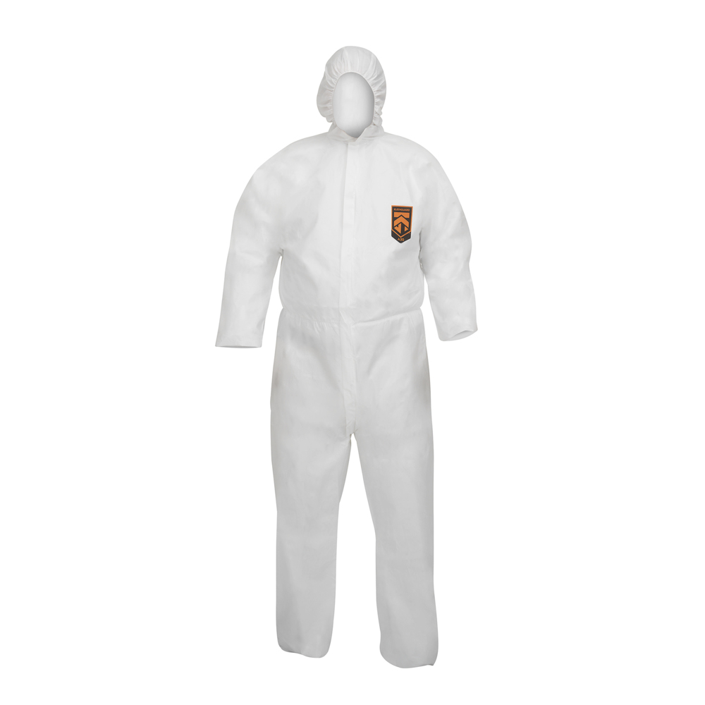 KleenGuard® A30 Liquid & Particle Protection Hooded Coveralls 98003 - PPE - 25 X White, L, Disposable Coveralls - 98003
