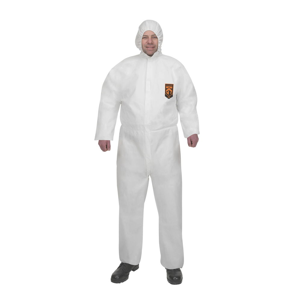 KleenGuard® A30 overalls met capuchon voor bescherming tegen waterspatten of chemische spatten 98005 - PBM - 25 x witte overalls voor eenmalig gebruik in maat 2XL - 98005