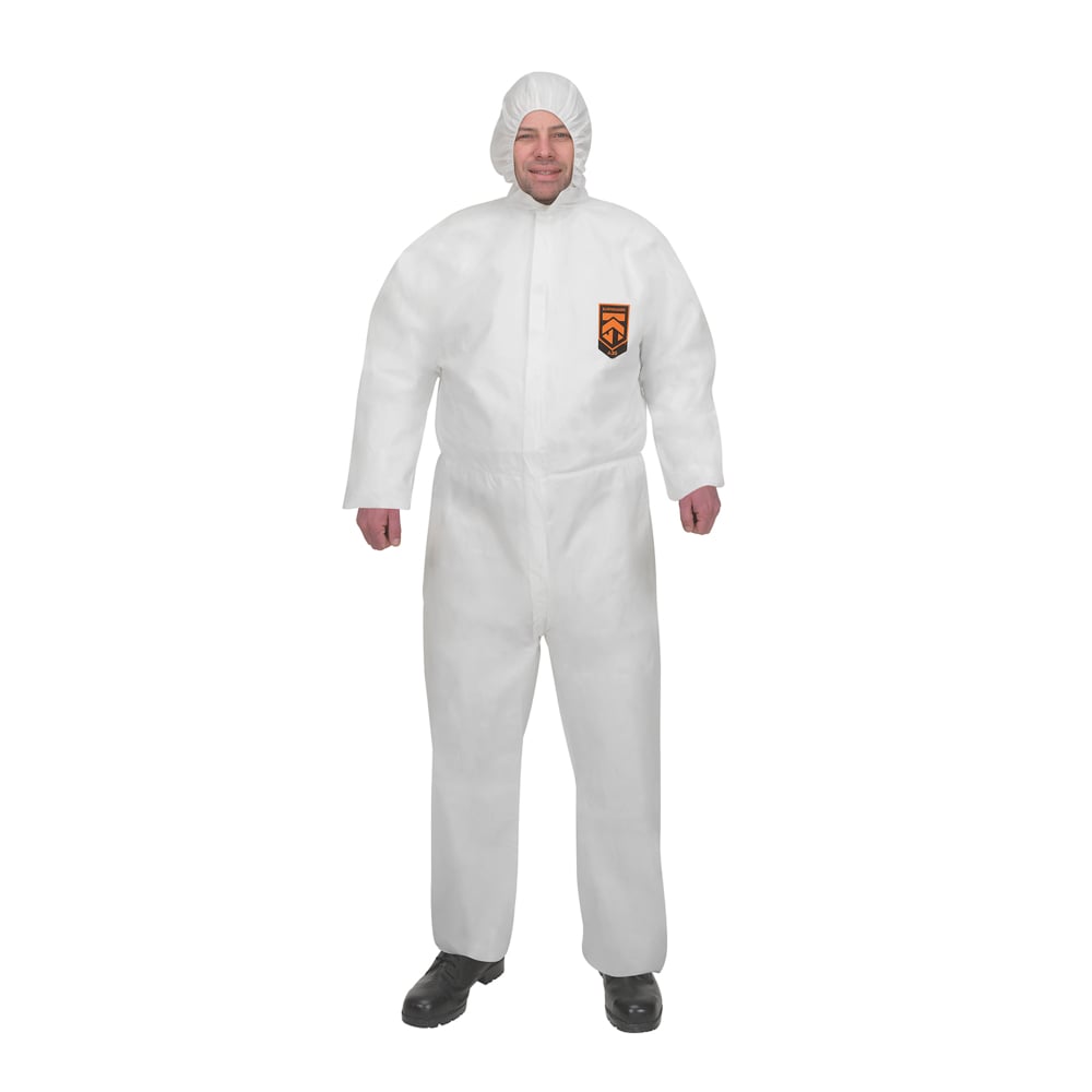 KleenGuard® A30 Liquid & Particle Protection Hooded Coveralls 98004 - PPE - 25 X White, XL, Disposable Coveralls - 98004