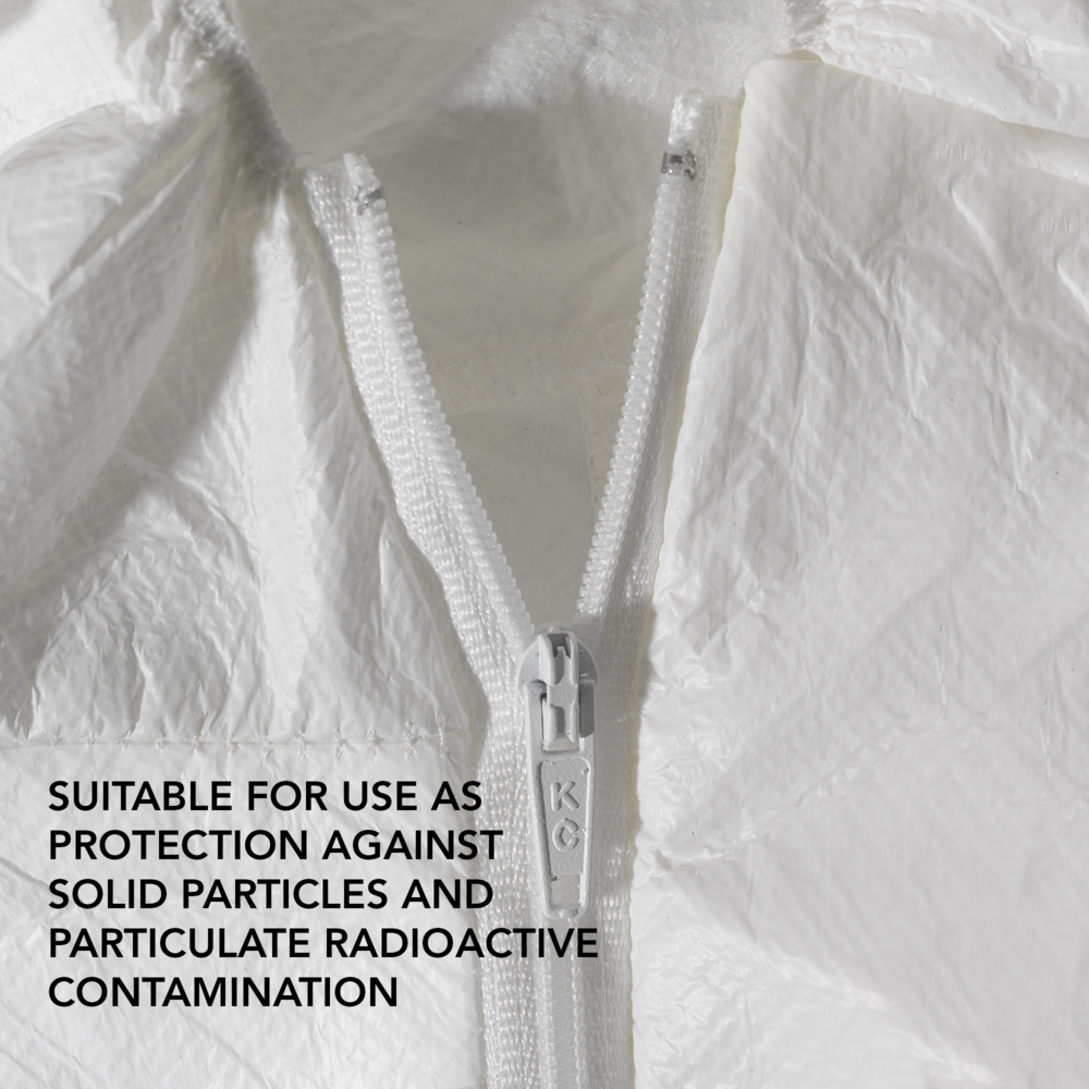 KleenGuard® A30 Overalls met capuchon voor bescherming tegen waterspatten of chemische spatten 98006 - PBM - 25 x witte overalls voor eenmalig gebruik in maat 3XL - 98006