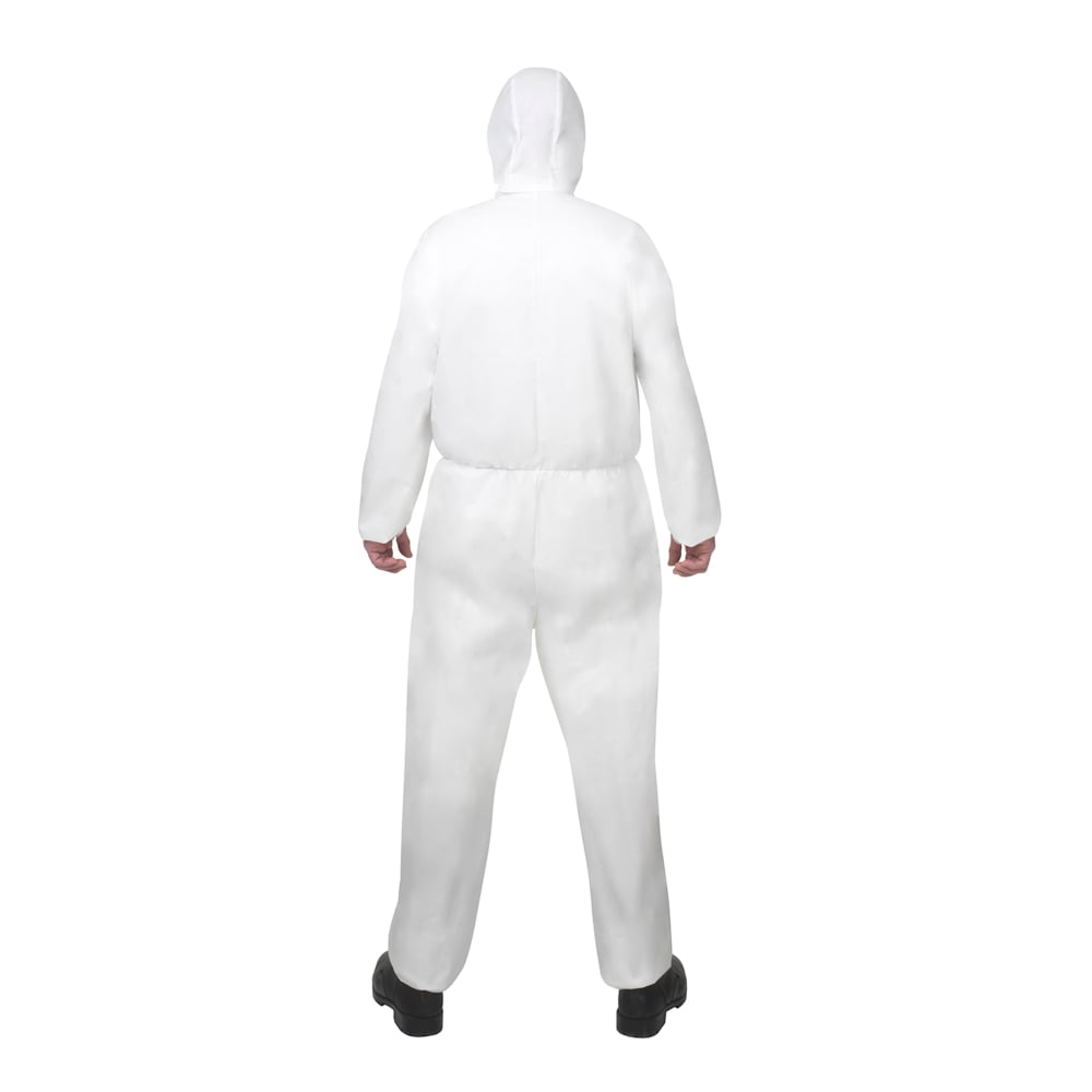 KleenGuard® A30 Overalls met capuchon voor bescherming tegen waterspatten of chemische spatten 98001 - PBM - 25 x witte overalls voor eenmalig gebruik in maat S - 98001