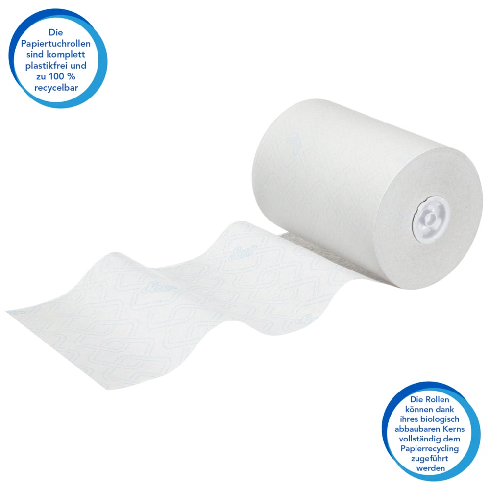 Essuie-mains roulés Scott® Control™ Slimroll™ 6623 – Essuie-mains en papier jetables – 6 rouleaux d'essuie-mains en papier x 165 m d'essuie-mains en papier blancs (990 m au total) - 6623