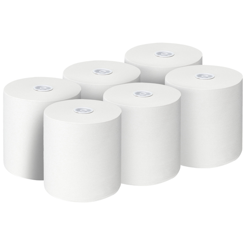 Essuie-mains roulés Scott® Control™ 6699 – Essuie-mains en papier jetables 2 épaisseurs – 6 rouleaux d'essuie-mains en papier x 200 m d'essuie-mains en papier blanc (1 200 m au total) - 6699