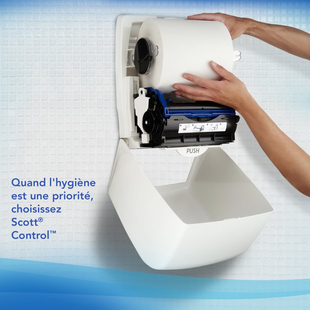 Secamanos en rollo Scott® Control™ 6699 - Papel desechable de 2 capas - 6 rollos de papel x 200 m en blanco (1200 m en total) - 6699