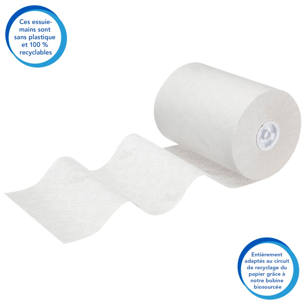 Scott® Essential™ Slimroll™ handdoeken op rol 6695 - Papieren handdoeken op rol - 6 witte papieren handdoekrollen van 190 m (in totaal 1140 m) - 6695