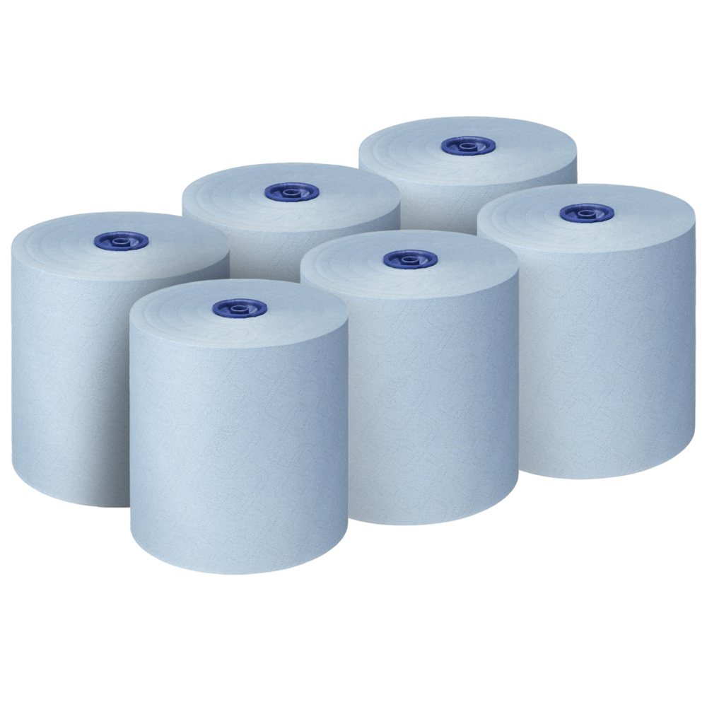 Scott® Essential™ Rolled Hand Towels 6692 - Blue Paper Towels - 6 x 350m Paper Towel Rolls (2,100m total) - 6692