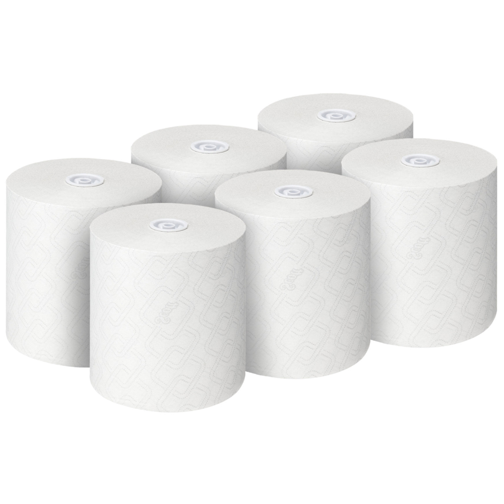 Scott® Essential™ Rolled Hand Towels 6691 - Rolled Paper Towels - 6 x 350m White Paper Towel Rolls (2,100m total) - 6691