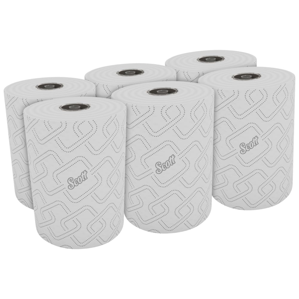 Scott® Control™ Slimroll™ Hand Towels (PBS) 6551 - 2 Ply Paper Towel Rolls - 6 Roll Towels x 110m White, Embossed, Paper Hand Towels (660m Total) - 6551