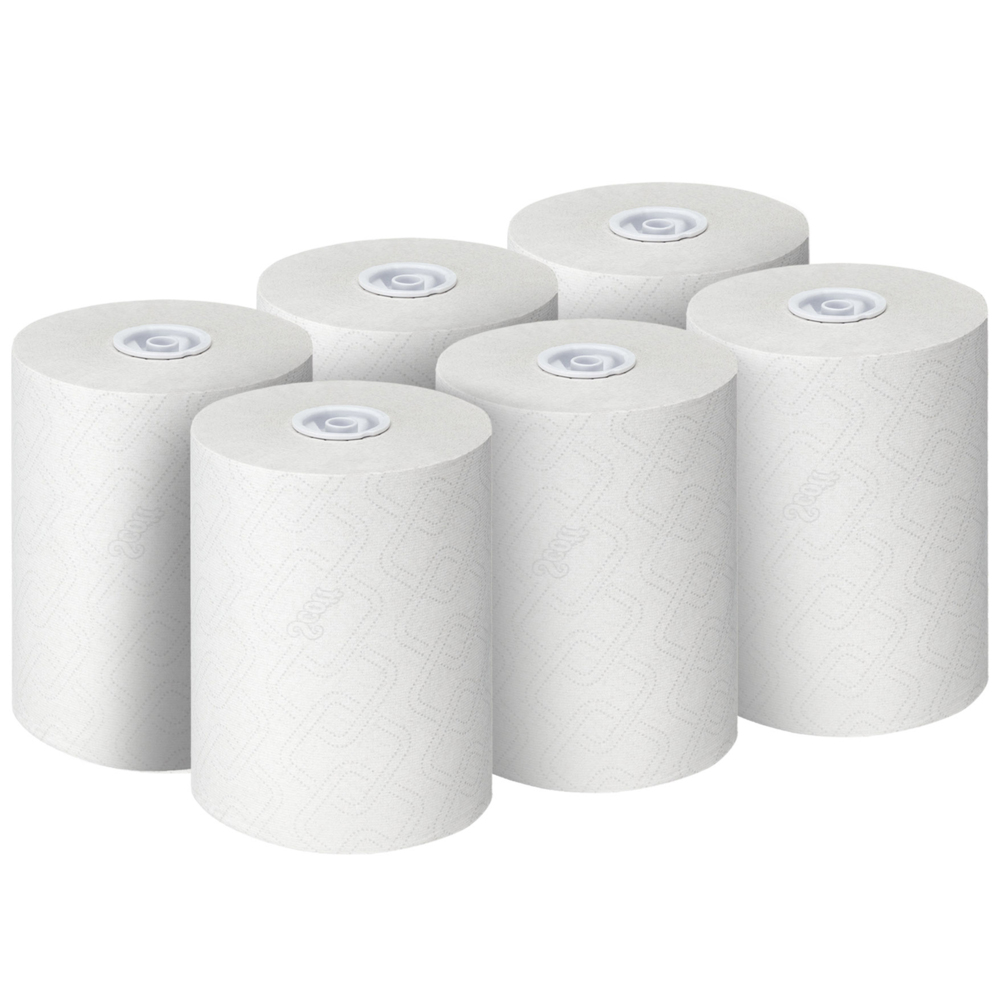 Scott® Control™ Extrastarke Rollenpapiertücher 6626 – Papierhandtücher – 6 x 300 m weiße Papiertuchrollen (insges. 1.800 m) - 6626