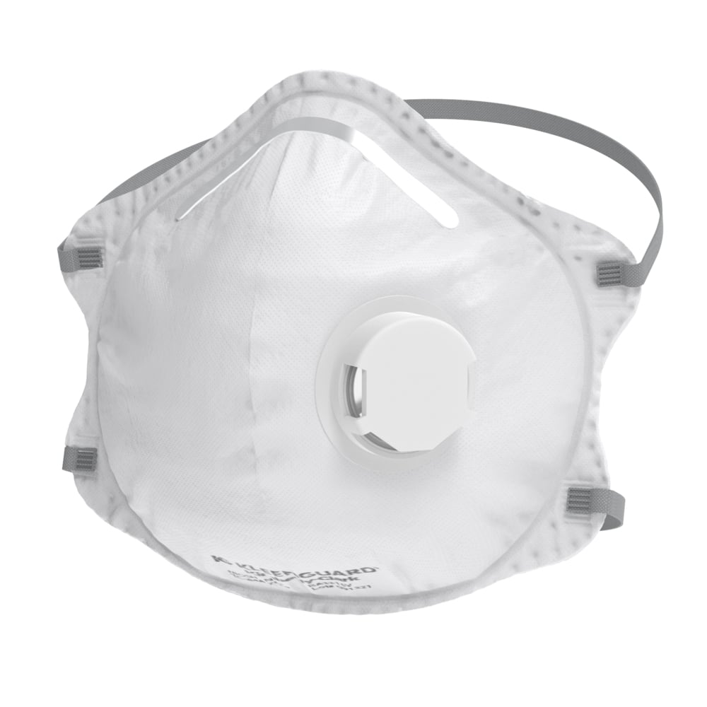 KleenGuard™ 3300 Series N95 Particulate Respirator (54626), RA3315V Molded Cup Style, NIOSH-Approved, Exhalation Valve, Regular Fit, White (10 Respirators/Box, 12 Boxes/Case, 120 Respirators/Case) - 54626