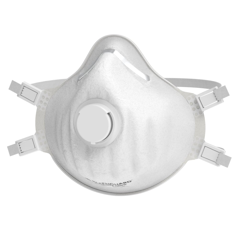 KleenGuard™ 3400 Series N95 Particulate Respirator: RA3415V Molded Cup Style (54628), NIOSH-Approved, Exhalation Valve, Regular Size, White, 10 Respirators/Box, 12 Boxes/Case, 120 Respirators/Case - 54628
