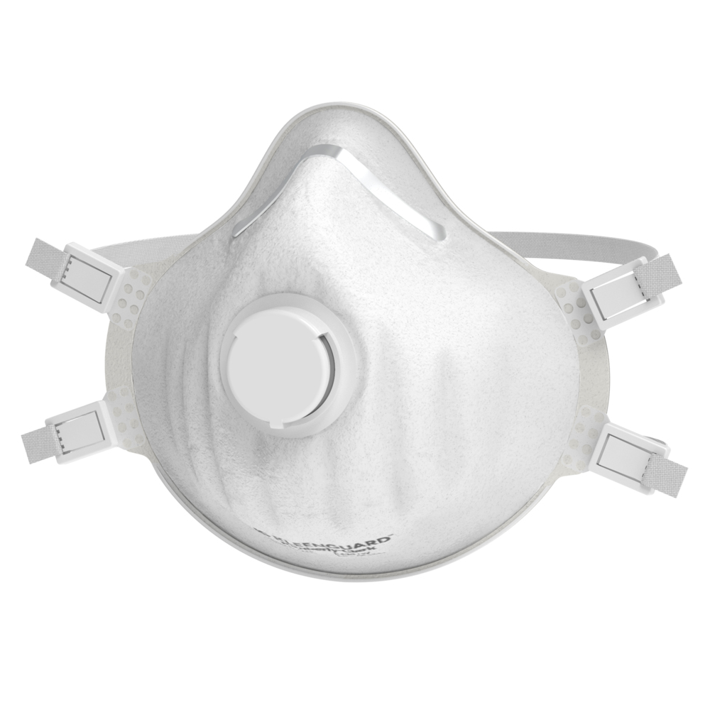 KleenGuard™ 3400 Series N95 Particulate Respirator (54628), RA3415V Molded Cup Style, NIOSH-Approved, Exhalation Valve, Regular Fit, White (10 Respirators/Box, 12 Boxes/Case, 120 Respirators/Case) - 54628