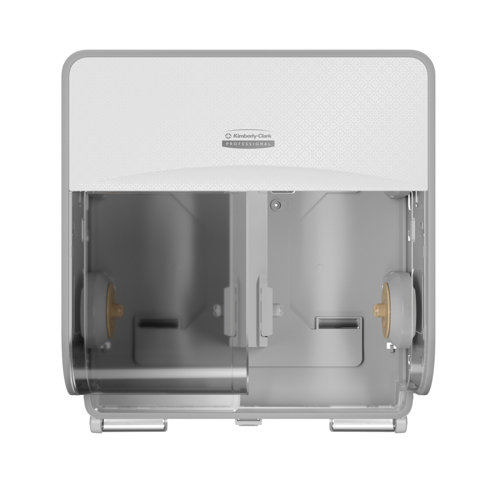 Kimberly-Clark Professional™ ICON™ Coreless Standard Roll Toilet Paper Dispenser 4 Roll (58713), with White Mosaic Design Faceplate, 16.63" x 15.88" x 10.19" (Qty 1) - 58713