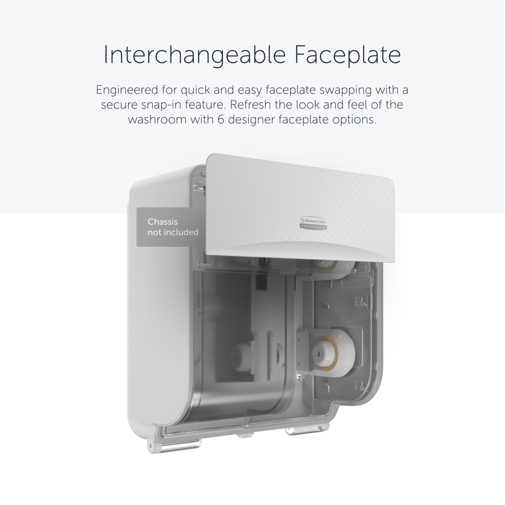 Kimberly-Clark Professional™ ICON™ Faceplate (58773), White Mosaic Design, for Coreless Standard Roll Toilet Paper Dispensers 4 Roll (Qty 1) - 58773