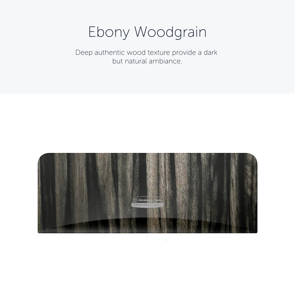 Kimberly-Clark Professional ICON™ Faceplate (58833), Ebony Woodgrain Design, for Coreless Standard Roll Toilet Paper Dispenser 4 Roll; 1 Faceplate per Case - 58833