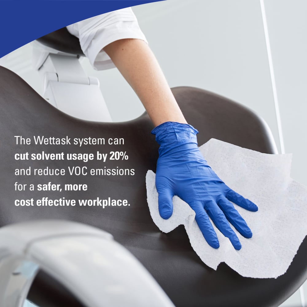 WypAll® CriticalClean™ WetTask™ Wipers for Bleach, Disinfectants, and Sanitizers (77320), Center-Pull Roll, Canister Included (55 Sheets/Roll, 12 Rolls/Case, 660 Sheets/Case) - 77320