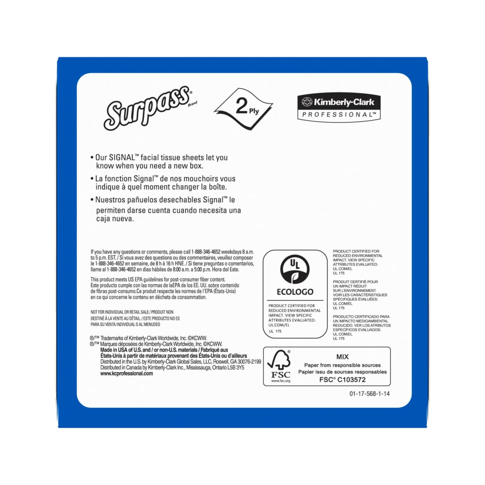 Surpass® Boutique Facial Tissue Cube (21320), 2-Ply, White, Unscented, 90 Face Tissue / Box, 36 Boxes / Case - 21320
