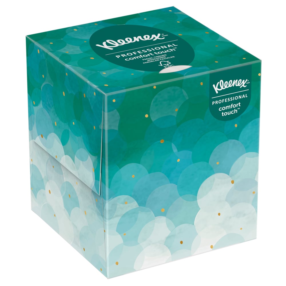 Mouchoirs Kleenex® Professional (21271), 2 épaisseurs, blancs, boîtes cubiques verticales de mouchoirs pour entreprises (90 mouchoirs/boîte, 6 paquets de 6 boîtes/caisse, 36 boîtes/caisse, 3 240 mouchoirs/caisse) - 21271