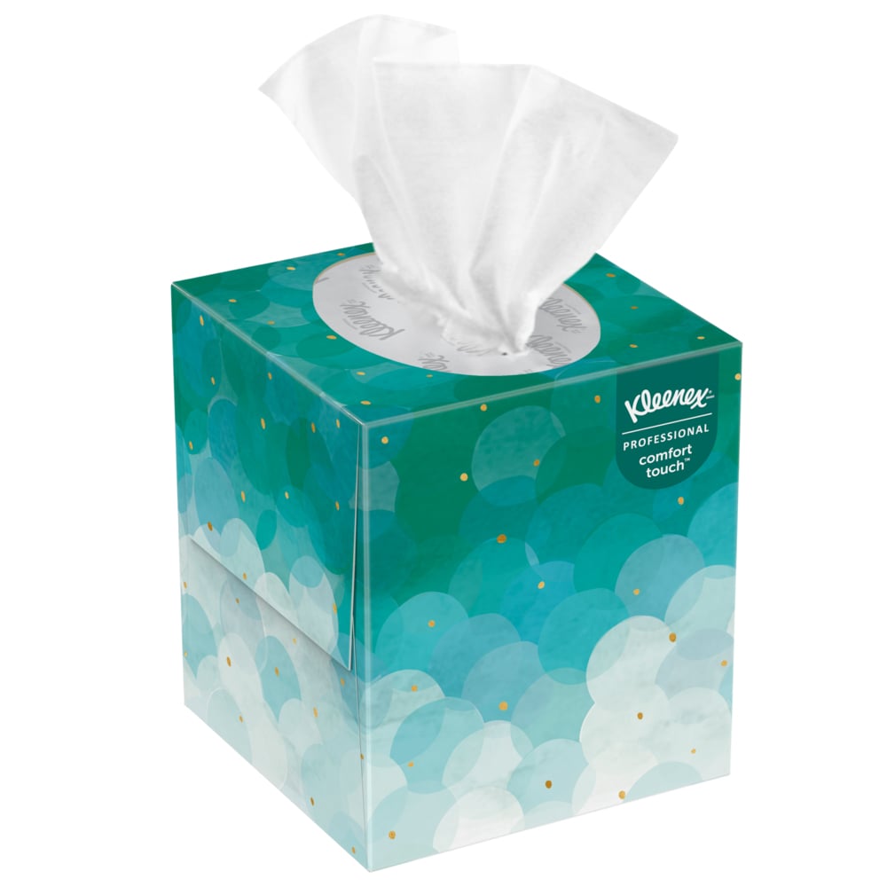 Mouchoirs Kleenex® Professional (21271), 2 épaisseurs, blancs, boîtes cubiques verticales de mouchoirs pour entreprises (90 mouchoirs/boîte, 6 paquets de 6 boîtes/caisse, 36 boîtes/caisse, 3 240 mouchoirs/caisse) - 21271