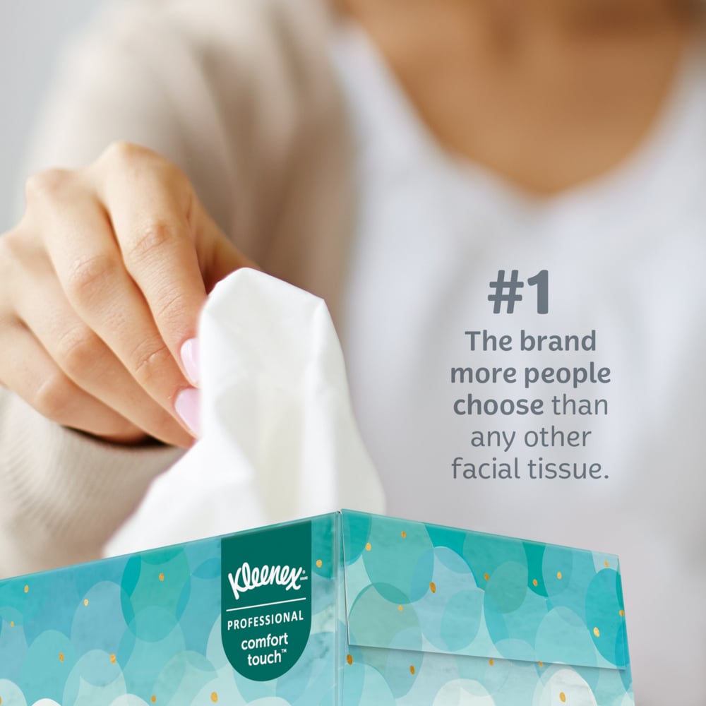 Kleenex® Professional Facial Tissue for Business (21195), Flat Tissue Boxes (48 Tissues/Box, 64 Boxes/Case, 3,072 Tissues/Case) - 21195