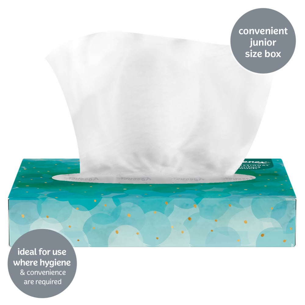 Kleenex Professional Facial Tissue for Business Flat Tissue Boxes 80 Junior Boxes / Case 21195 40 Tissues / Box 