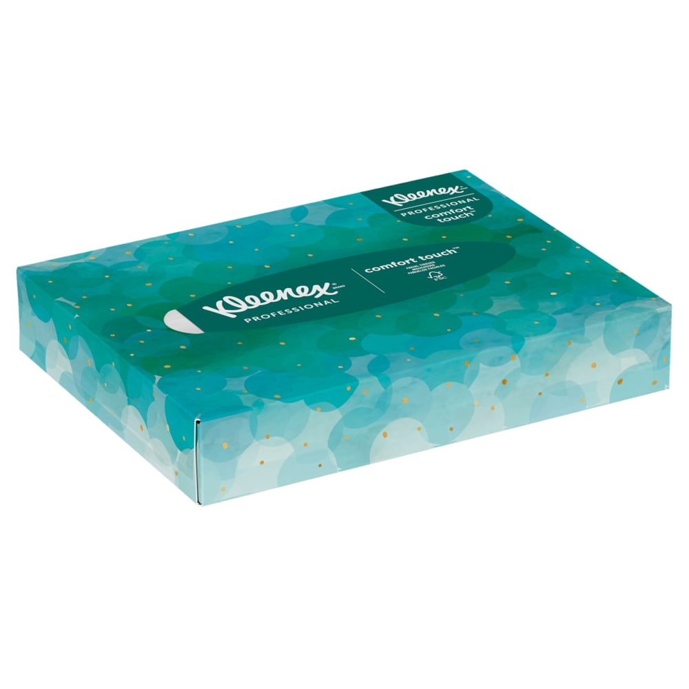 Mouchoirs Kleenex® professionnels pour entreprise (21195), boîtes de mouchoirs plates, 64 petites boîtes/caisse, 48 mouchoirs/boîte, 3 072 mouchoirs/caisse - 21195