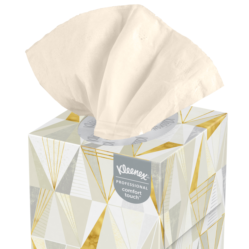 Kleenex® Professional Facial Tissue Cube for Business (21200), Upright Face Tissue Box (90 Tissues/Box, 12 Bundles of 3 Boxes/Case, 36 Boxes/Case, 3,240 Tissues/Case) - 21200