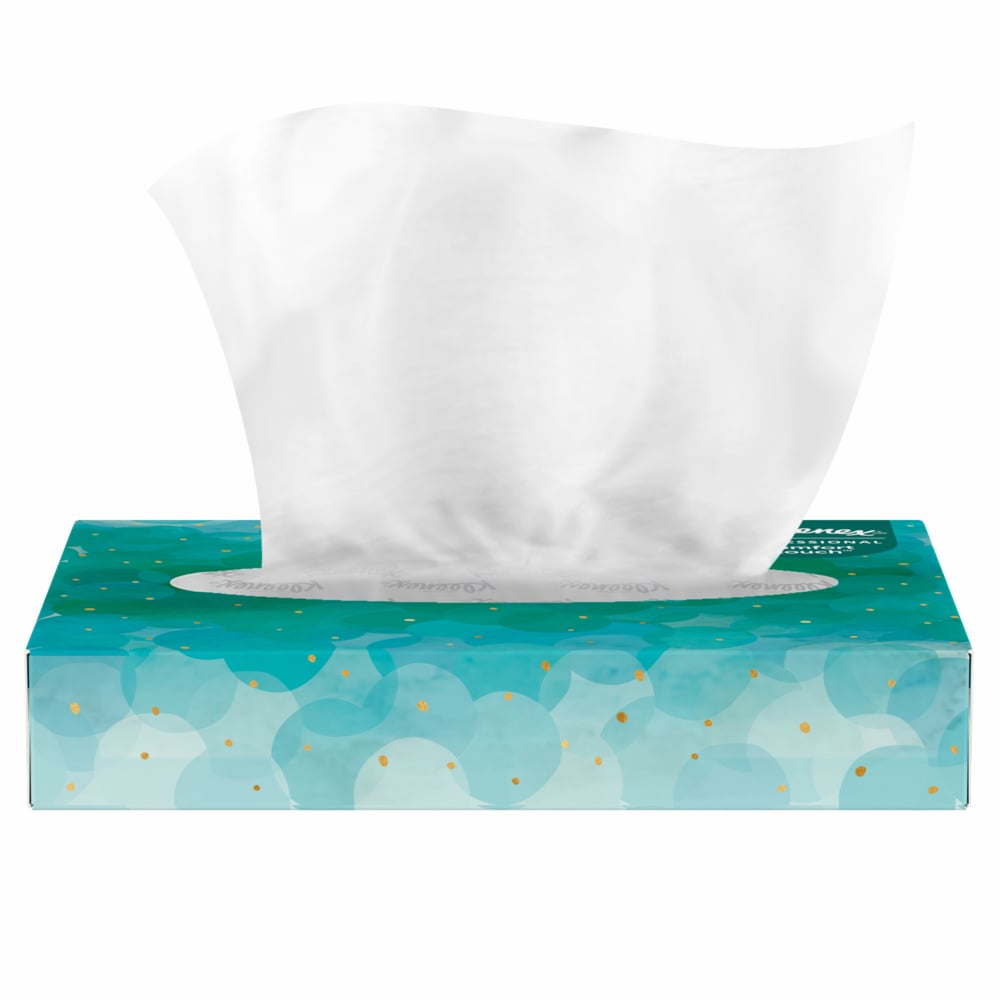 Mouchoirs Kleenex® professionnels pour entreprise (21195), boîtes de mouchoirs plates, 64 petites boîtes/caisse, 48 mouchoirs/boîte, 3 072 mouchoirs/caisse - 21195