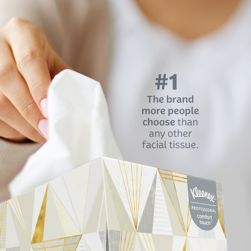 Kleenex® Professional Facial Tissue Cube for Business (21200), Upright Face Tissue Box (90 Tissues/Box, 12 Bundles of 3 Boxes/Case, 36 Boxes/Case, 3,240 Tissues/Case) - 21200