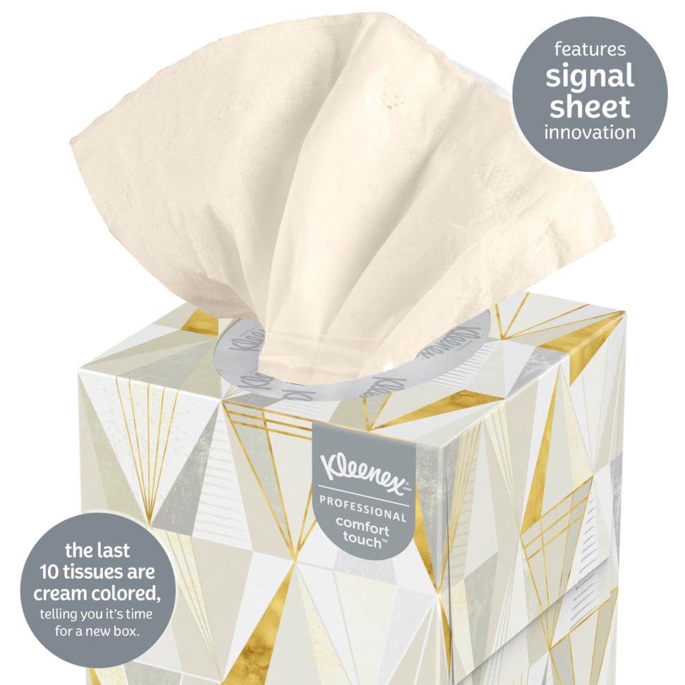 Kleenex® Professional Facial Tissue Cube for Business (21200), Upright Face Tissue Box (90 Tissues/Box, 12 Bundles of 3 Boxes/Case, 36 Boxes/Case, 3,240 Tissues/Case) - 21200