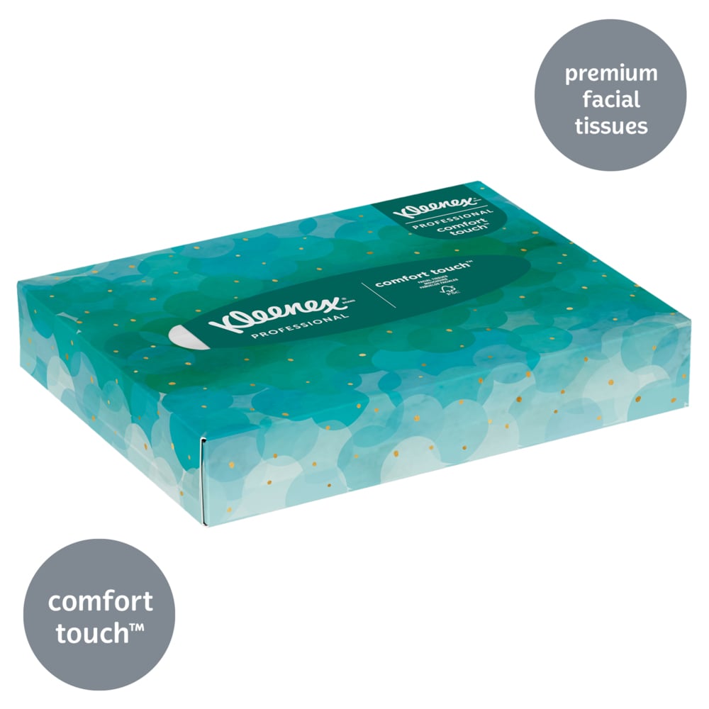 Kleenex® Professional Facial Tissue for Business (21195), Flat Tissue Boxes (48 Tissues/Box, 64 Boxes/Case, 3,072 Tissues/Case) - 21195