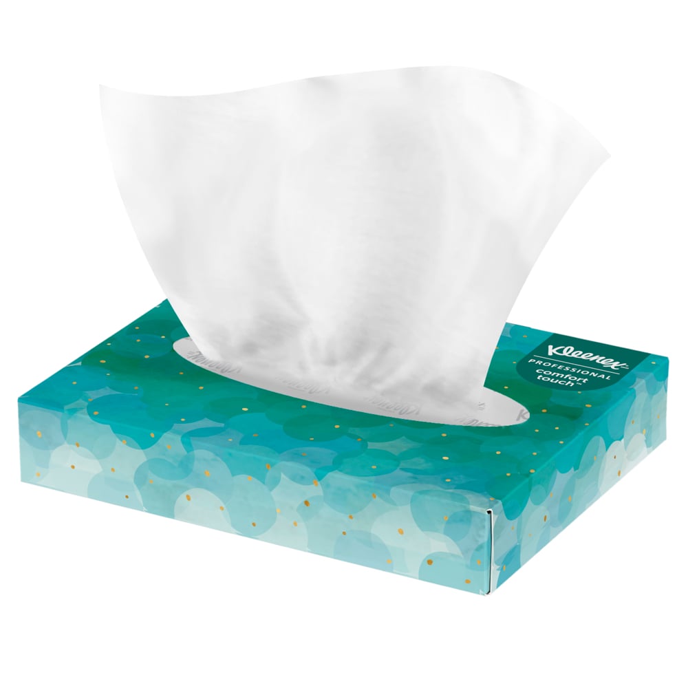 Mouchoirs Kleenex® professionnels pour entreprise (21195), boîtes de mouchoirs plates, 64 petites boîtes/caisse, 48 mouchoirs/boîte, 3 072 mouchoirs/caisse - 21195