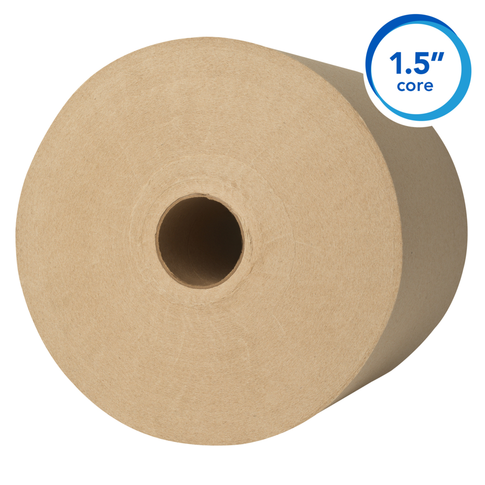 Scott® 100% Recycled Fiber Hard Roll Paper Towels with Absorbency Pockets (04142), Natural, 800' / Roll, 12 Rolls / Case, 9,600' / Case - 04142